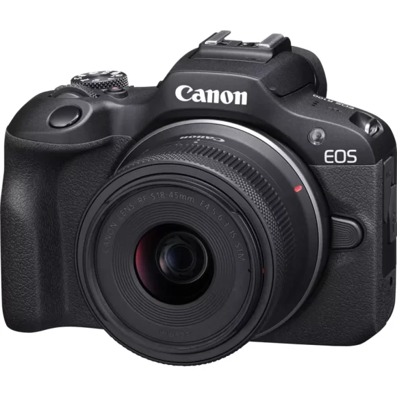 Cámara mirrorless Canon EOS R100 + Objetivo RF-S 18-45mm F4.5-6.3 IS STM + Mochila + Tarjeta SD - Imagen 6