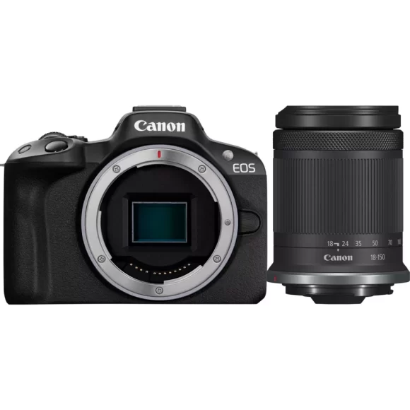 Cámara mirrorless Canon EOS R50 en negro + objetivo RF-S 18-150mm F3.5-6.3 IS STM