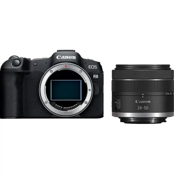 Cámara mirrorless Canon EOS R8 y objetivo RF 24-50MM F4.5-6.3 IS STM